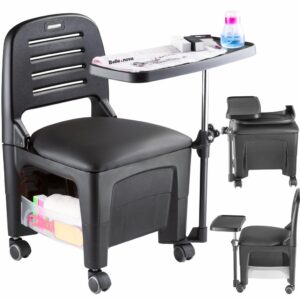 Cadeira Cirandinha Para Manicure Dompel Bari com Mesa e Gaveta Profissional Ideal para Salão de Beleza e Pedicure