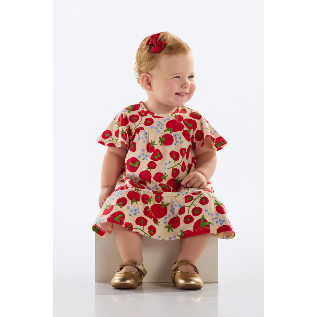Vestido Tomates Bebê Menina Quimby 1 Vestido Tomates Bebê Menina Quimby