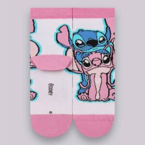 Meia Lupo Stitch Infantil Algodão Disney
