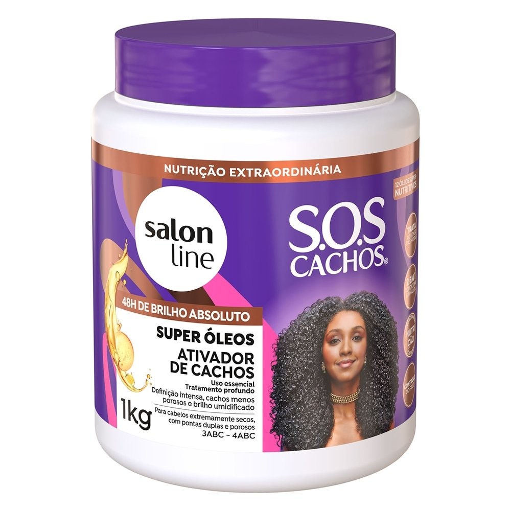 Creme Ativador Cachos Salon Line 1kg - Cachos Nutridos 1 Creme Ativador Cachos Salon Line 1kg - Cachos Nutridos