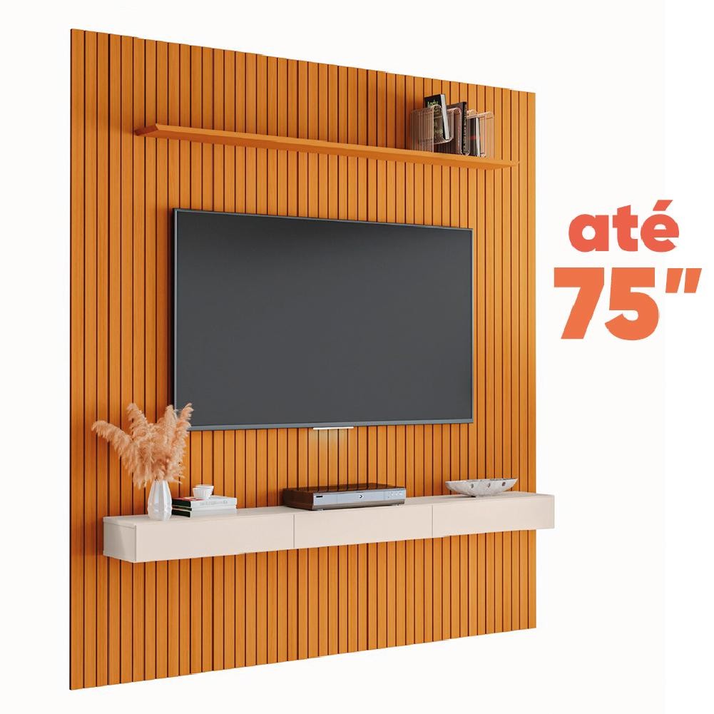 Painel TV Ripado 2,25m com Nicho EDN 1 Painel TV Ripado 2,25m com Nicho EDN