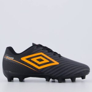 Chuteira Campo Umbro Adamant Speed Preta/Laranja Juvenil