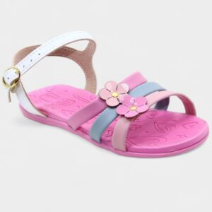 Sandália Infantil Molekinha Flor Rosa