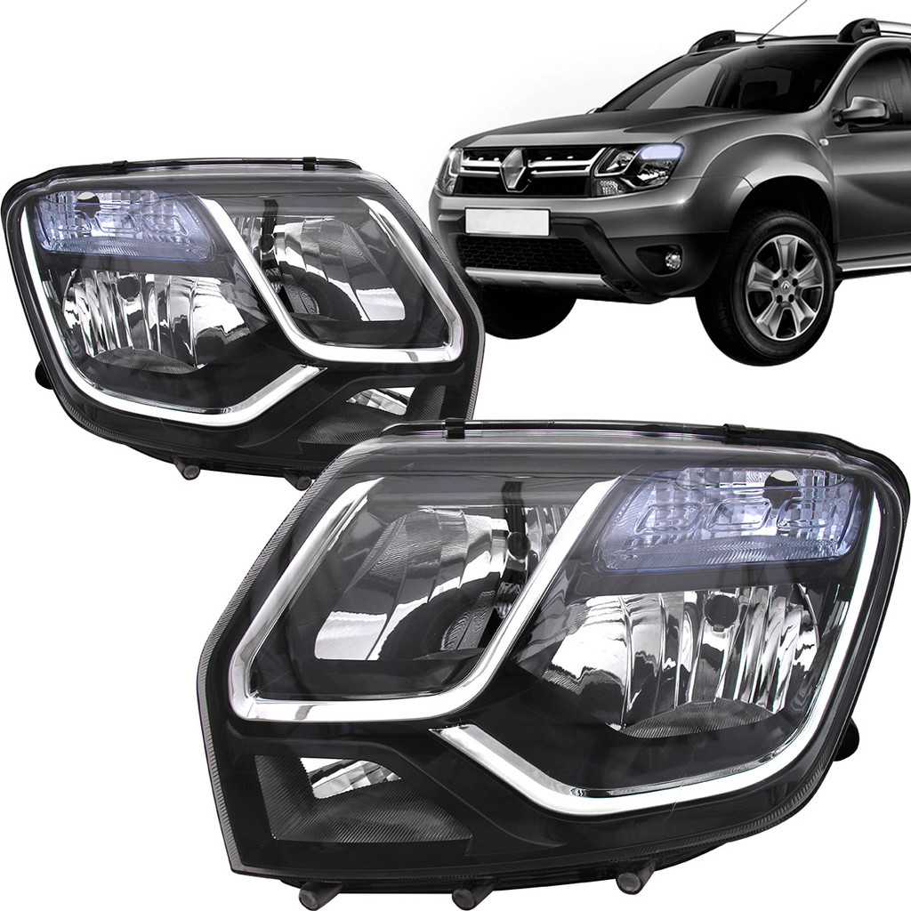 Farol Duster 2015-2019 Pisca C?pula Azul Par 1 Farol Duster 2015-2019 Pisca Cúpula Azul Par