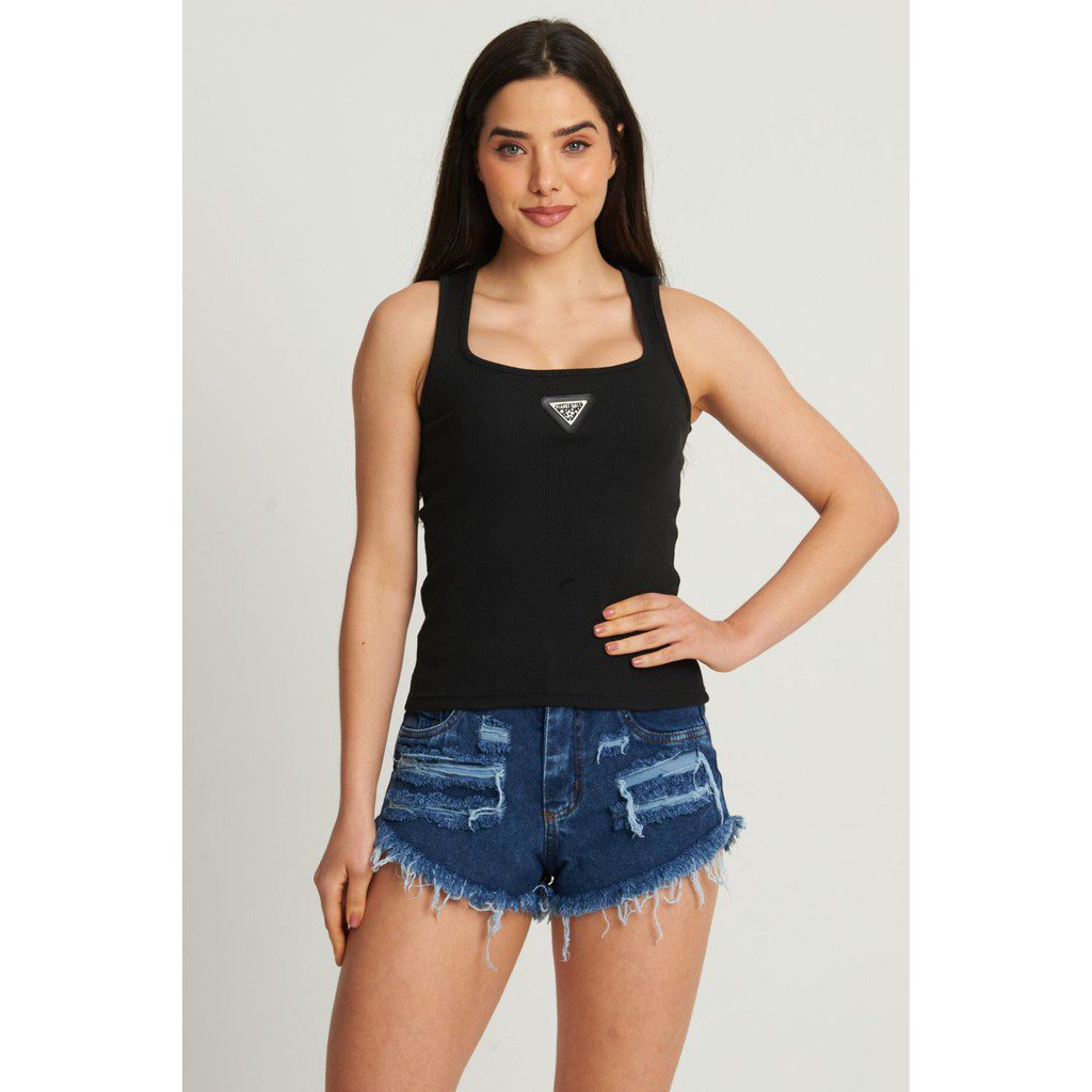 Regata Decote Reto Feminino Planet Girls Preto 1 Regata Decote Reto Feminino Planet Girls Preto