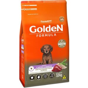 Ração GoldeN Formula cachorros raças pequenas filhotes carne e arroz mini bits 1,0kg