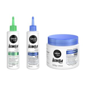 Kit com 2 Tônicos Crescimento Acelerado e Antiqueda + Máscara de Hidratação SOS Bomba Salon Line