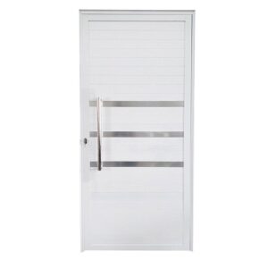 Porta Alumínio Branco 210x80cm Linha Veneza Bergamo Esquerda