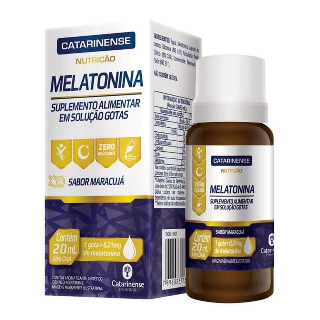 Melatonina Gotas Maracuj? - 20ml 1 Melatonina em Gotas - 20ml Maracujá - Catarinense Nutrição