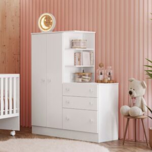 Guarda-Roupa Bebê Cômoda Branco Qmovi