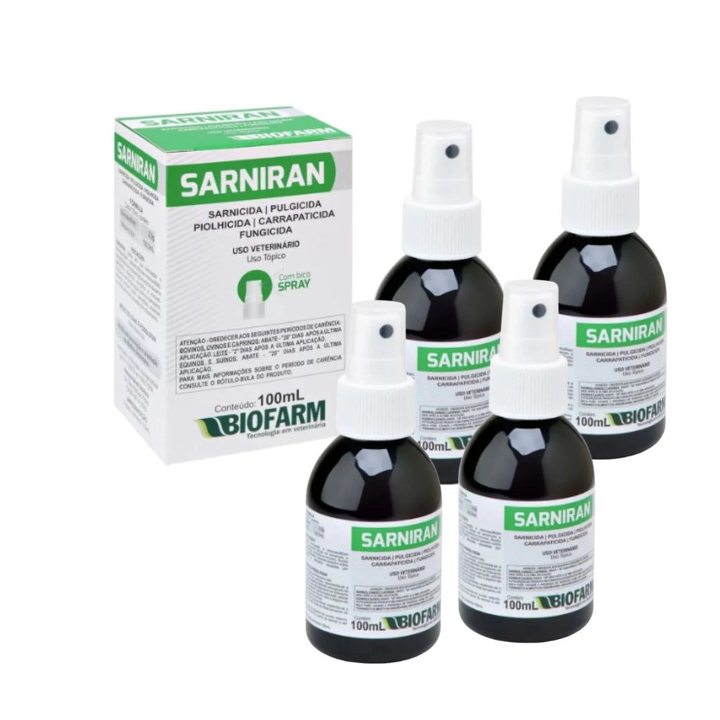 Sarniran 100ml - Tratamento Sarna C?es/Gatos 1 04 Sarniran 100ml Tratamento Contra Sarna em Cães e Gatos