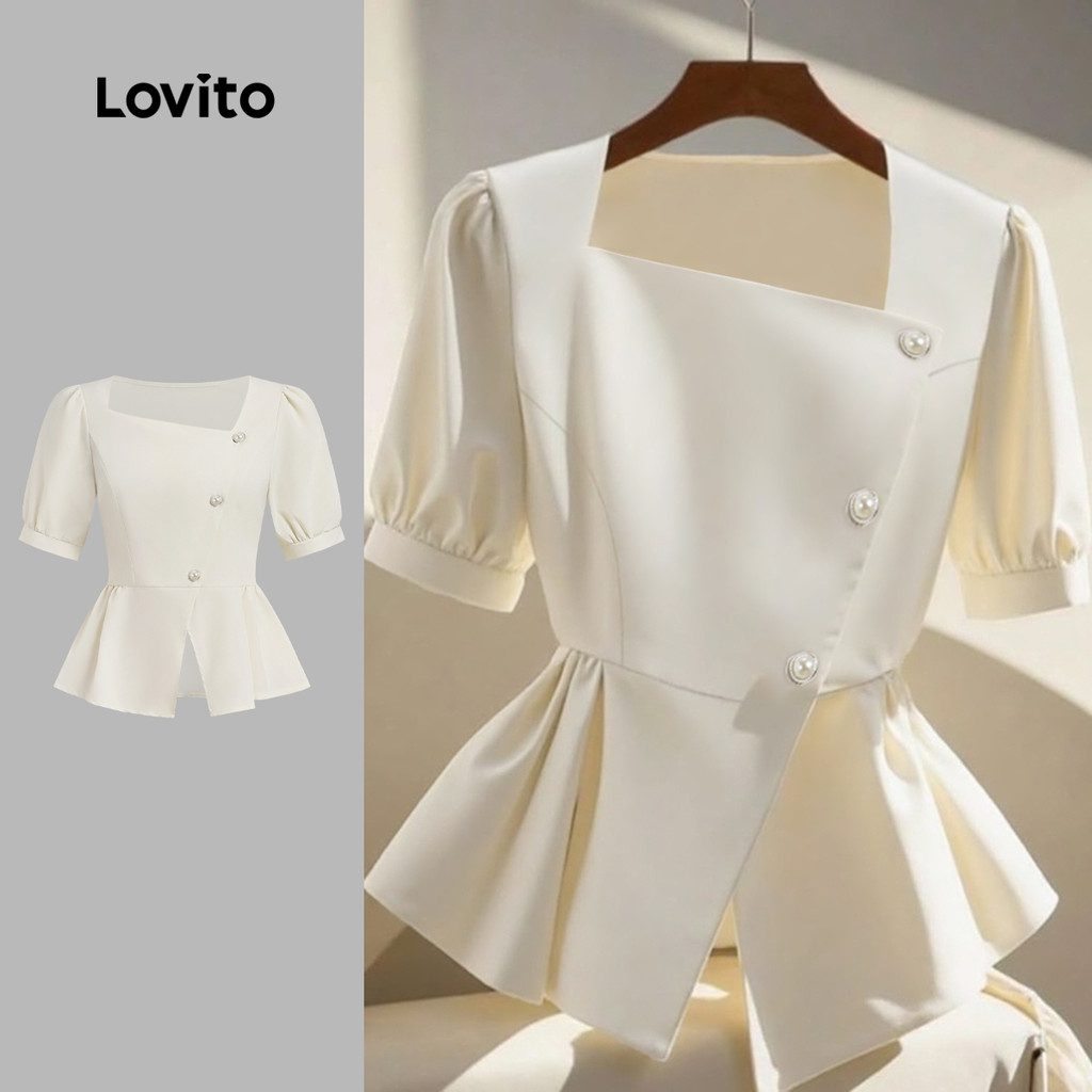 Blusa Elegante Assim?trica Off-White 1 Blusa Elegante Assimétrica Off-White