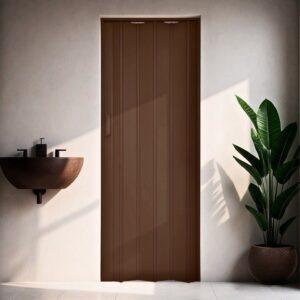 Porta Sanfonada PVC 210x84cm Bariri Marrom Coffe