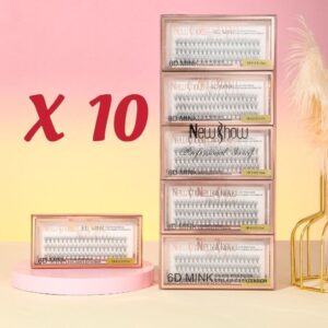 Cílios Postiços Mink 6D Tufos Sem Nó