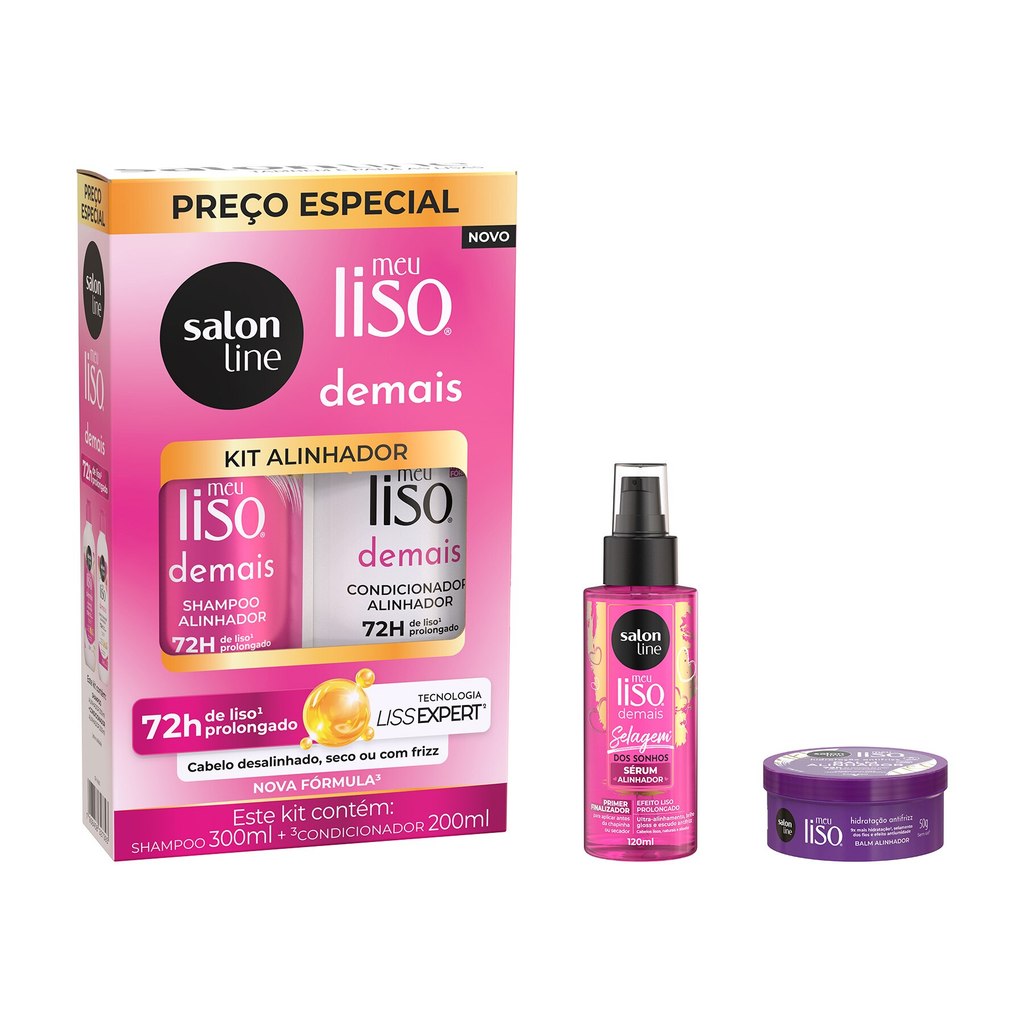Kit Liso e Anti-Frizz - Meu Liso Demais 1 Kit Selagem dos Sonhos Meu Liso Demais e Balm Antifrizz