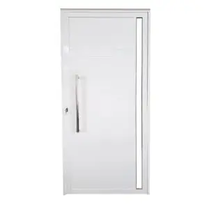 Porta Alumínio Branco com Visor 210x80cm Abertura Direita