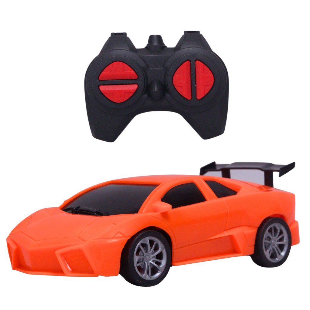 Carro de Controle Remoto Esportivo Laranja com Luzes 1 Carro de Controle Remoto Esportivo Laranja com Luzes