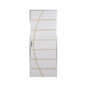 Porta Madeira Decorada 212cm Branco MGM