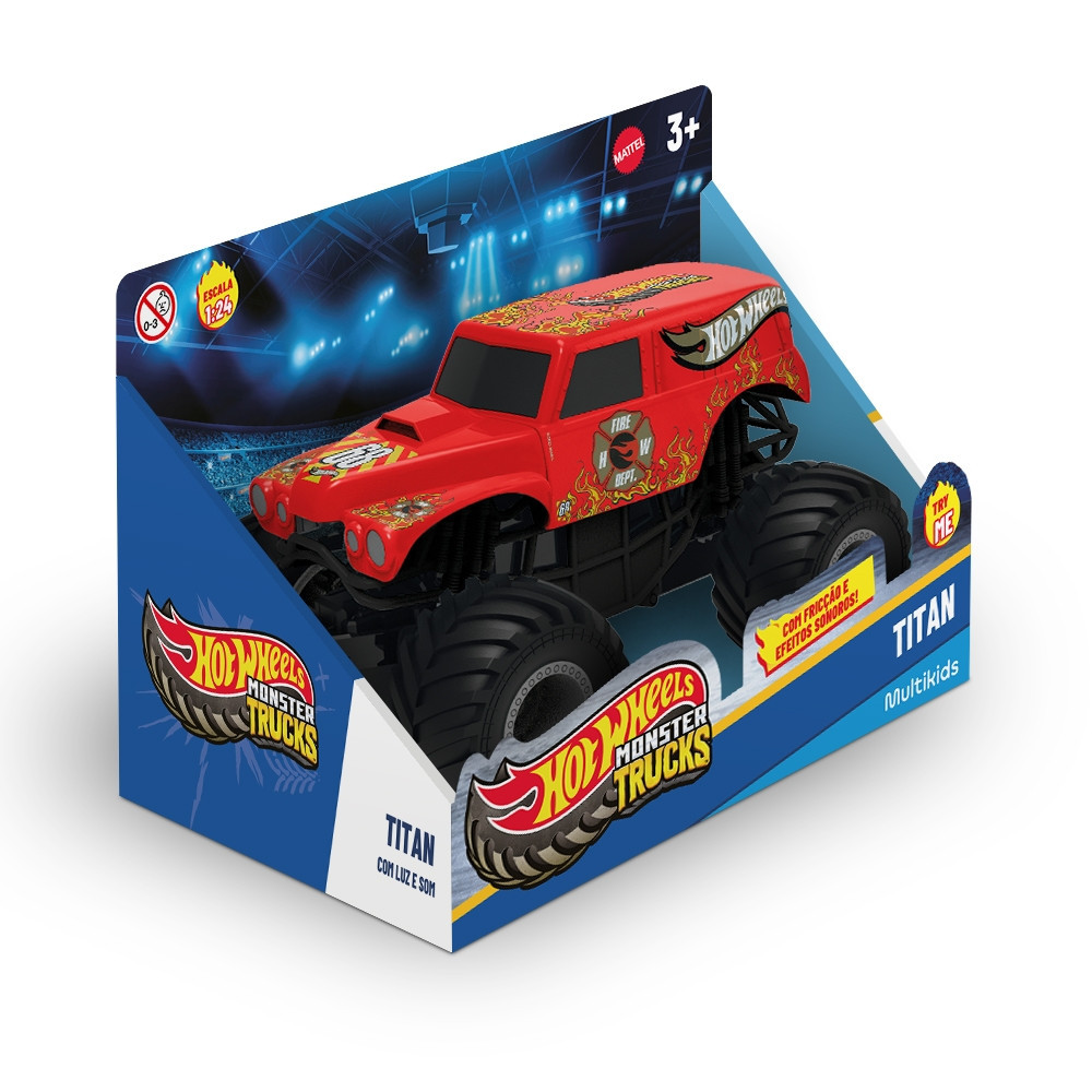 Caminh?o Monstro Hot Wheels Luz e Som 1 Caminhão Monstro Hot Wheels Com Luz e Som - BR2530