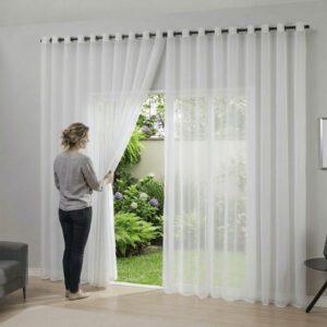 Cortina Voil Liso Proteção UV Branco