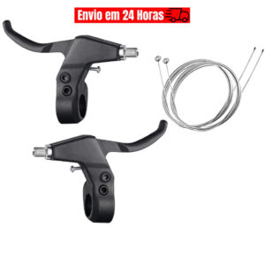 Par Manetes De Freio Bike Bicicletas Nylon V-Brake Com Regulagem Cabos de Freio
