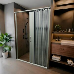 Box de Banheiro PVC Sanfonado 185x100cm Branco