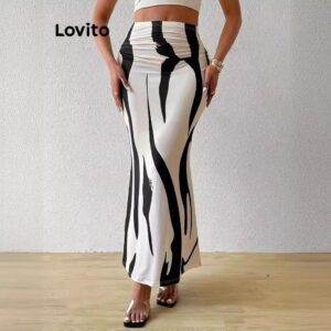 Saia Casual Zebra Ruched Verão Feminina