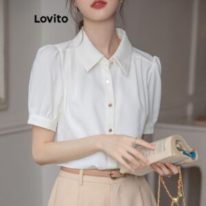 Blusa Lisa Franzida Poliéster LNA