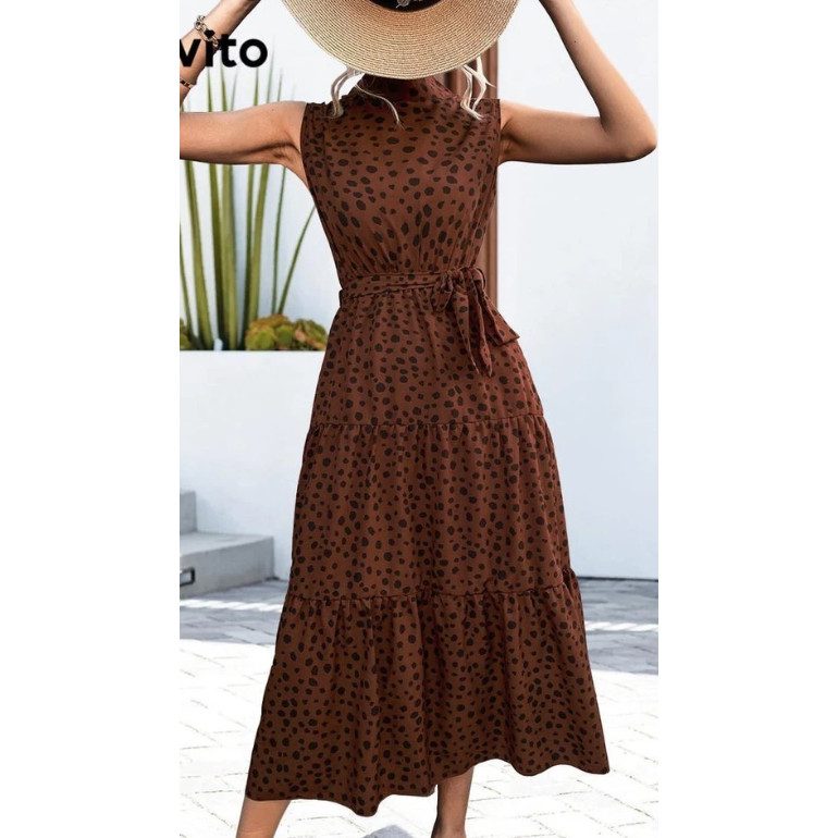 Vestido Feminino Bolinhas Elegante Ver?o 1 Vestido Feminino Bolinhas Elegante Verão