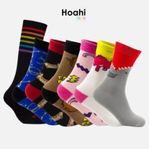 Meias Hoahi Cano Alto Estampadas Algodão