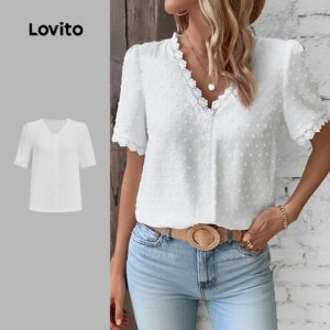 Blusa Casual de Renda Branca