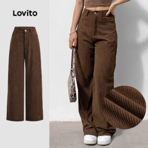 Calça Casual Feminina Zíper e Bolso Veludo