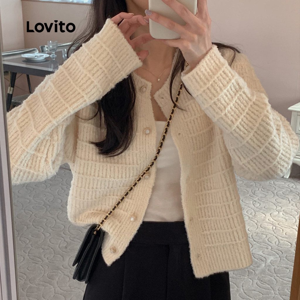 Cardigan Feminino Branco L? Outono Inverno 1 Cardigan Feminino Branco Lã Outono Inverno