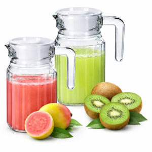 Jarra Vidro com Tampa 500ml - Kit 2