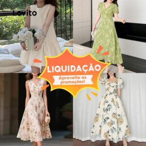 Vestido Casual One-Piece Feminino Tamanho L
