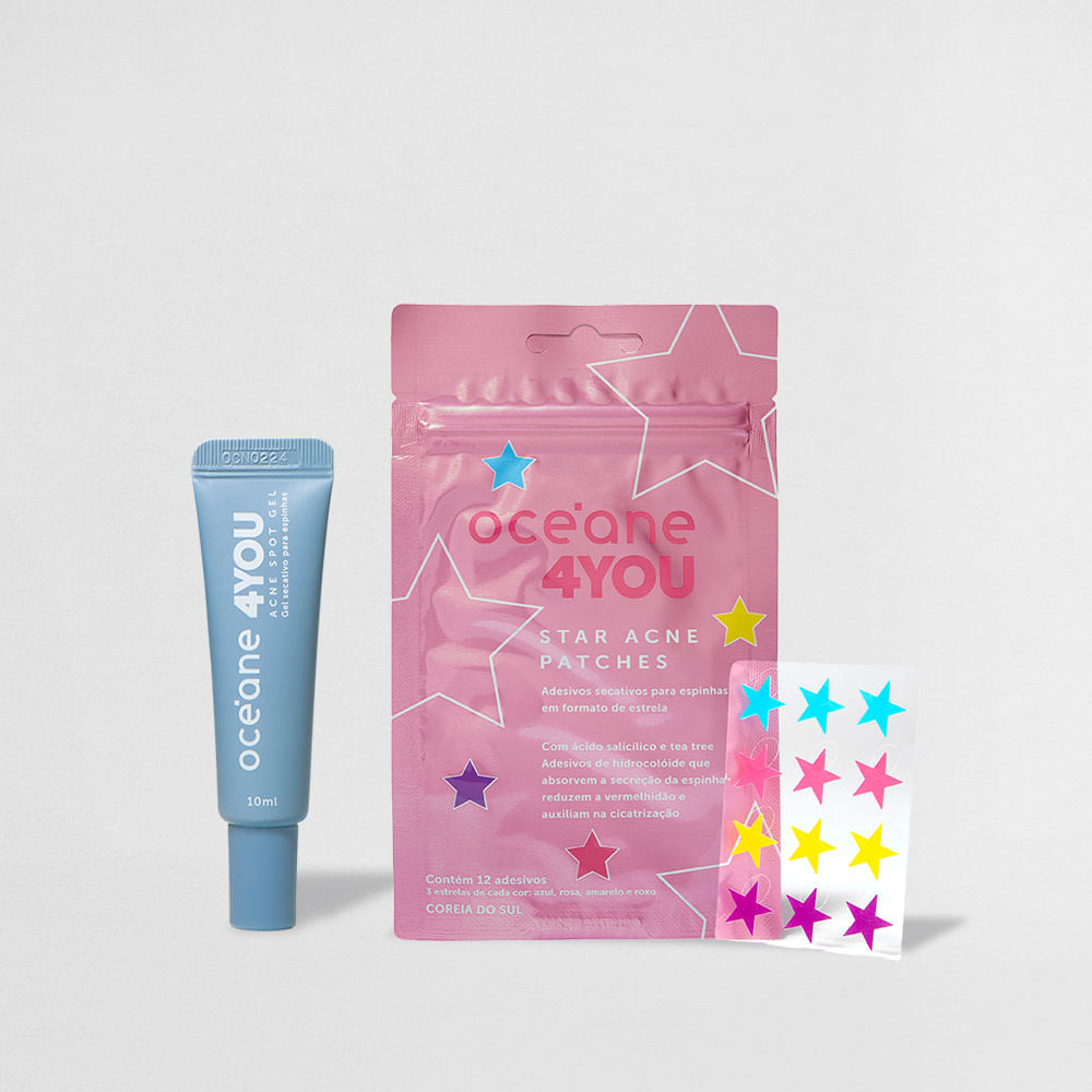 Kit Gel Secativo + Patches Acne 4you 1 Kit Gel Secativo + Star Acne Patches 4you (2 Produtos)