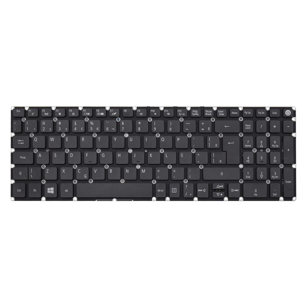 Teclado Acer Aspire A515-51-51UX Preto ABNT2 - F2 WI-FI 1 Teclado para Notebook Acer Aspire A515-51-51UX | Preto ABNT2 - F2 WI-FI