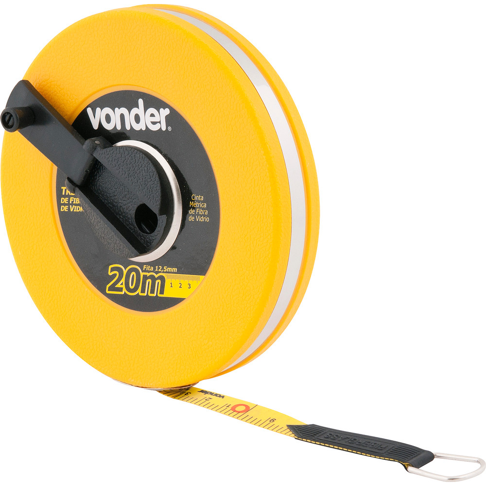Trena 20m Fibra Vonder - Longa Fechada 1 Trena fibra 20mx12,5mm longa fechada - Vonder