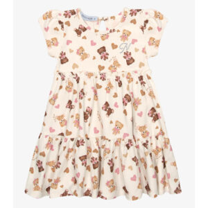 Vestido Infantil Cotton Trick Bege