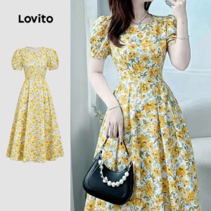 Vestido Boho Floral Amarelo Primavera/Verão
