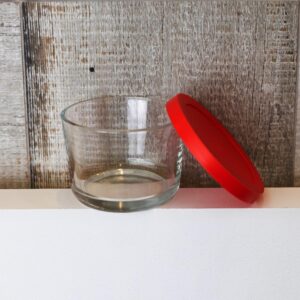 Pote Lyor de Vidro com Tampa em PP Vermelha 200ml