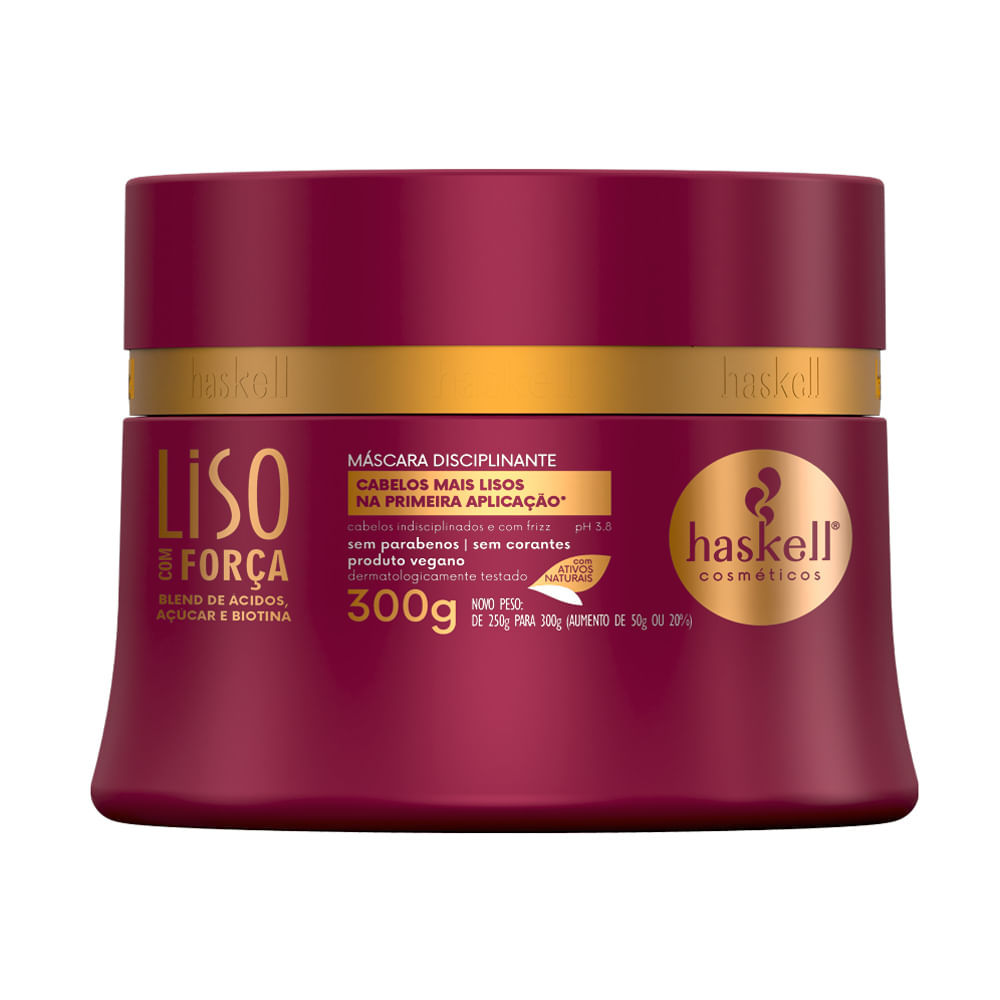 M?scara Haskell Liso com For?a 300g 1 Máscara Disciplinante Haskell Liso com Força 300g
