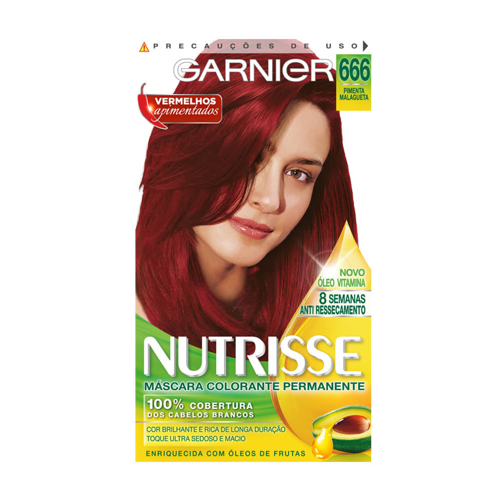 Tintura Creme Nutrisse Pimenta Malagueta 666 1 Tintura Creme Nutrisse Garnier Pimenta Malagueta 666 Kit