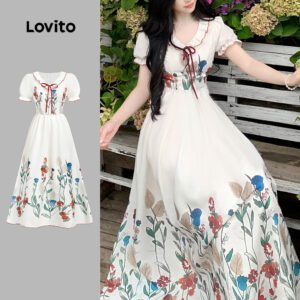 Vestido Casual Floral com Laço - Primavera/Verão