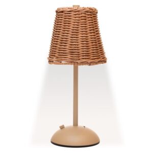 Luminária Mesa LED 3 Tons USB Bege Metal