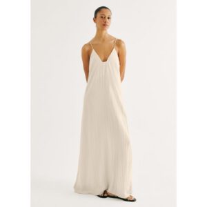 Vestido Longo Evasê Peach Touch Floral