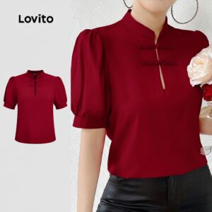 Blusa Chinês Estilo Casual Vermelha