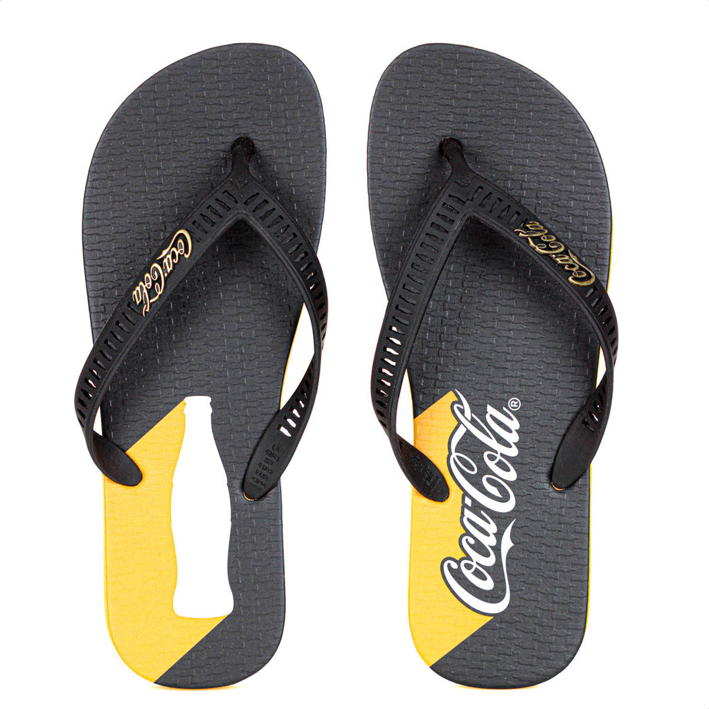 Chinelo Coca Cola Shadow Masculino Preto Amarelo 1 Chinelo Coca Cola Shadow Masculino Preto Amarelo