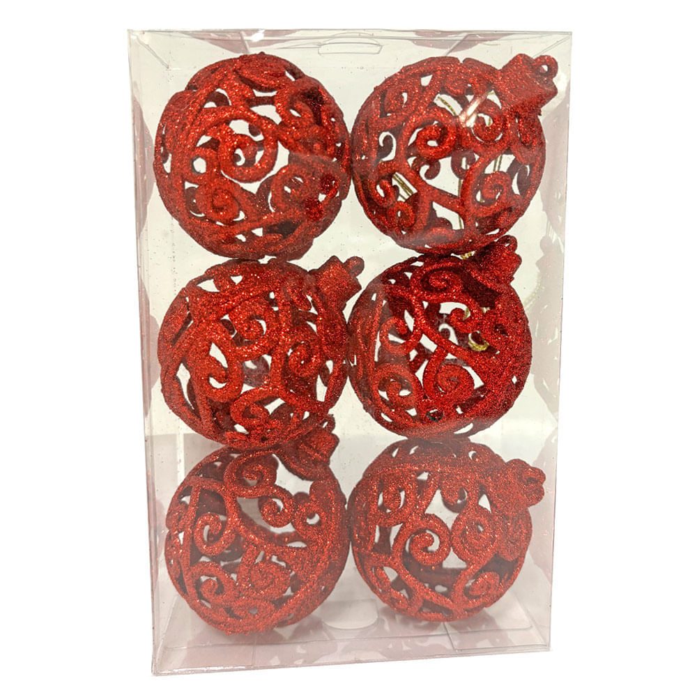 Bola Arabesco Natal 6cm - Cazza CV244460 1 Bola Arabesco Natal 6cm - Cazza CV244460