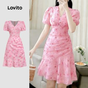 Vestido Casual Floral com Babado